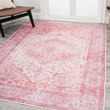 Alacati Ogee Medallion Washable Area Rug